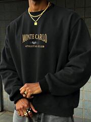 跨境Men's Plain Athletic Club Print Sweatshirt Street
