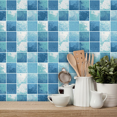 CZ04藍色格子瓷磚翻新貼廚房浴室宿舍跨境亞馬遜Ebay自粘牆貼批發