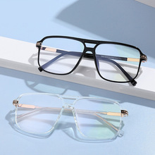 新款小红书双梁眼镜 可配度数防蓝光眼镜个性方框平光眼镜架TR260