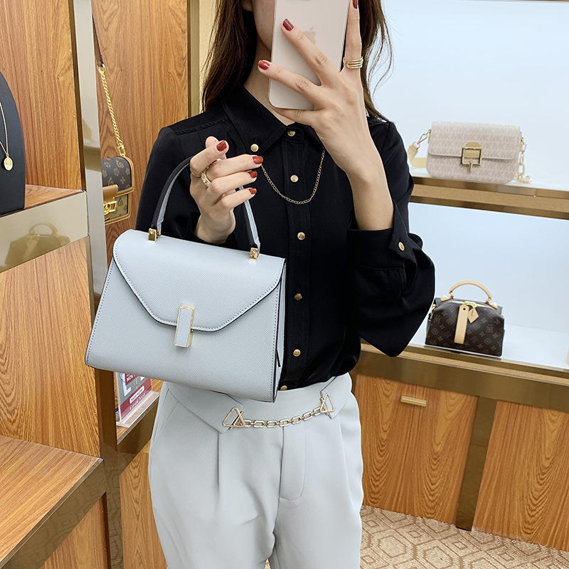 高级感真皮凯莉包2025新款质感小众手提包单肩斜挎时尚通勤女包包