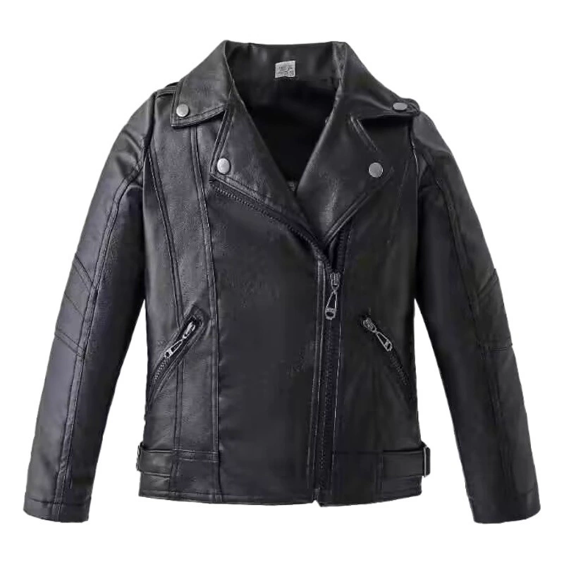 Кожаные топы для мальчиков, весна-осень 2021, новинка среднего и большого размера, детская корейская версия, тонкая детская одежда, топ, трансграничные кожаные топы