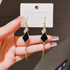 2024 Korean personalized geometric pendant irregular long temperament, cold wind, high -quality vermiculite flowing So tide versatile earrings