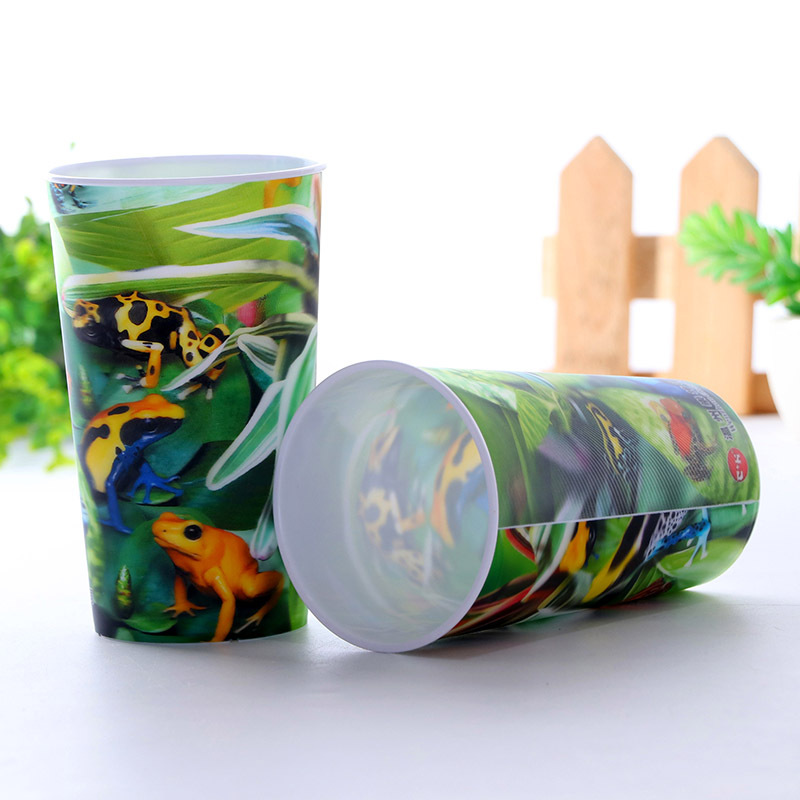 厂家直供3D立体杯批发PP塑料杯礼品杯广告杯杯身可印刷logo图案