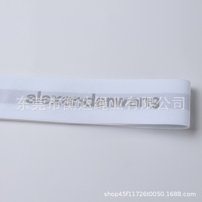 Fábrica al por mayor 4cm alfabeto inglés computadora jacquard elástica pantalones interiores cintura cabeza imitación elástica nylon