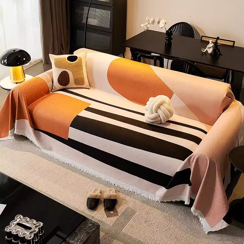 Nueva toalla de sofá, cubierta de manta de sofá de estilo nórdico, cubierta universal con todo incluido, chenilla, toalla de tela para sofá universal Four Seasons