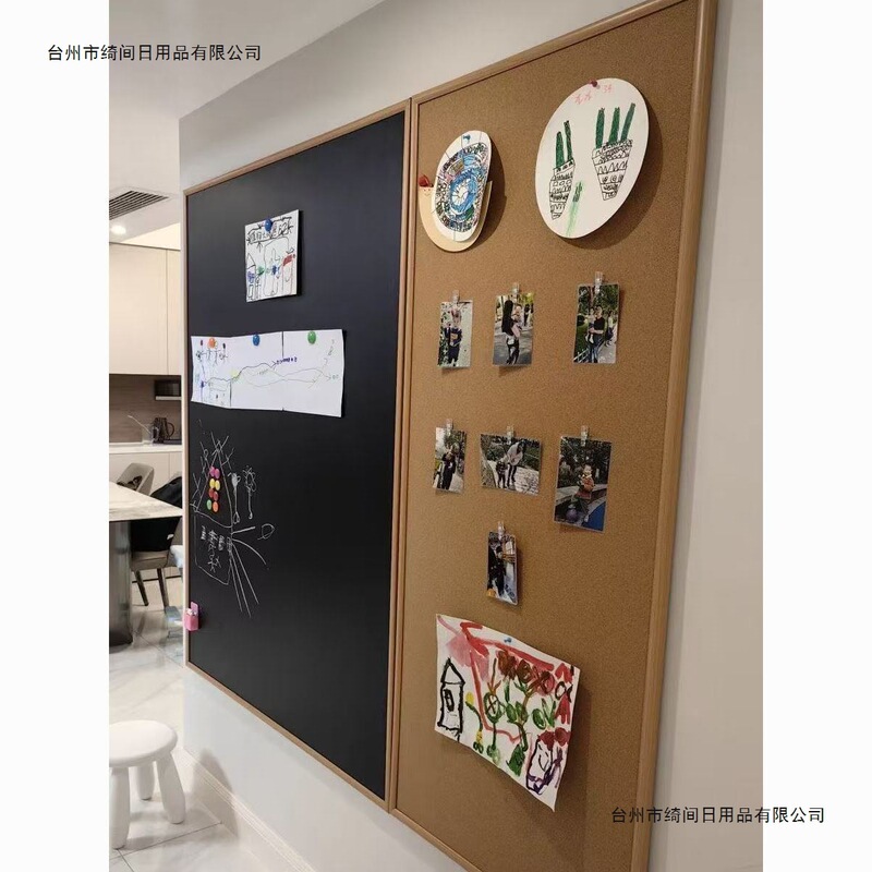 Household Hanging Kidsren's Drawing Board Photo Board Wooden Frame Magnetic Dual-Purpose Blackboard Whiteboard Home Erasable Graffiti