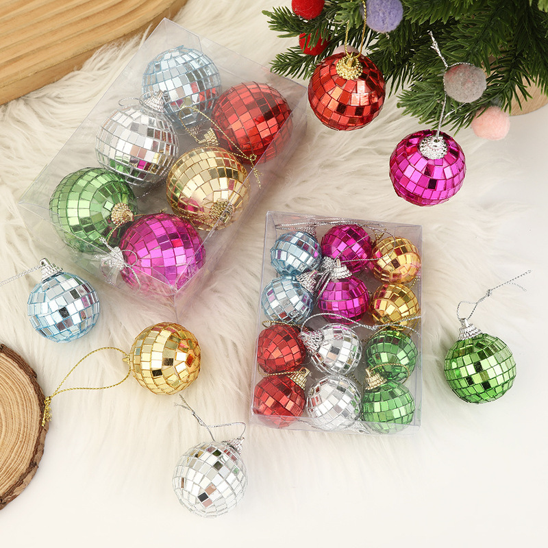 Christmas party decoration color disco ball pendant cross-border bar stage atmosphere glass mirror ball props