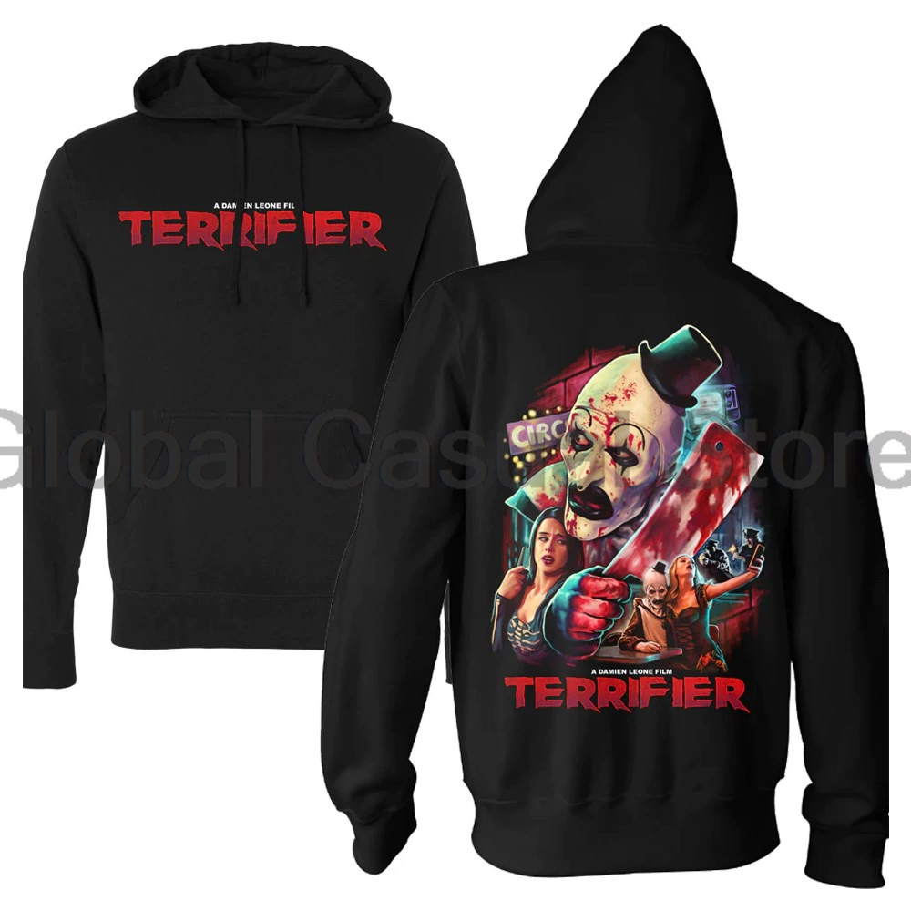 Свитшот Terrifier 3 Толстовка, графический принт спереди и сзади, косплей на Хэллоуин, размеры XS–XXXL