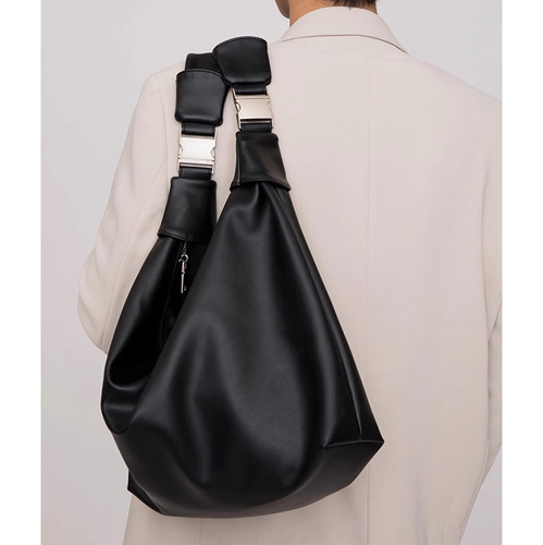 Korean-style minimalist soft leather unisex bag, 2024 new men's versatile crossbody bag, monochrome commuting large bag, trendy for women