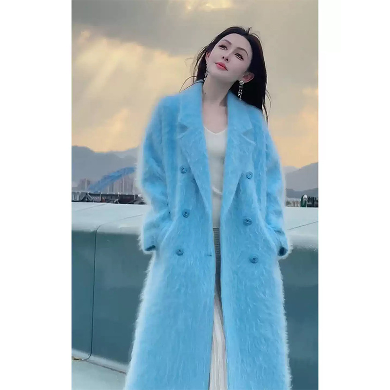 2026新款春秋慵懒风长款毛呢外套女士小个子宽松显瘦气质加厚大衣