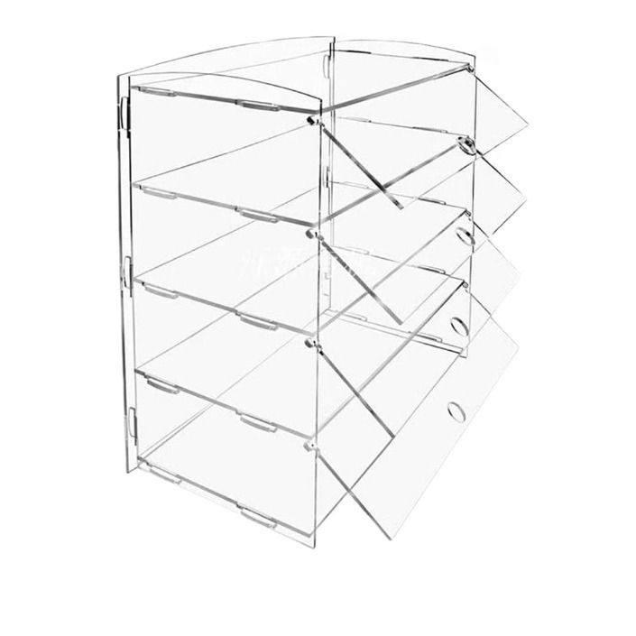 亚克力糕点展示盒 面包收纳盒 3托盘商用台面面包店展示盒