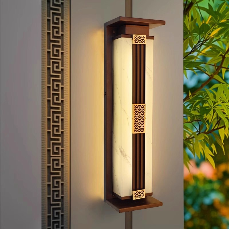 Solar Outdoor Waterproof Wall Lamp Simple Imitation Marble Villa Courtyard Balcony Outdoor Long Door Column Lamps on Both Sides Solar Outdoor Waterproof Wall Lamp Simple Imitation Marble Villa Courtyard Balcony Outdoor Long Door Column Lamps on Both Sides