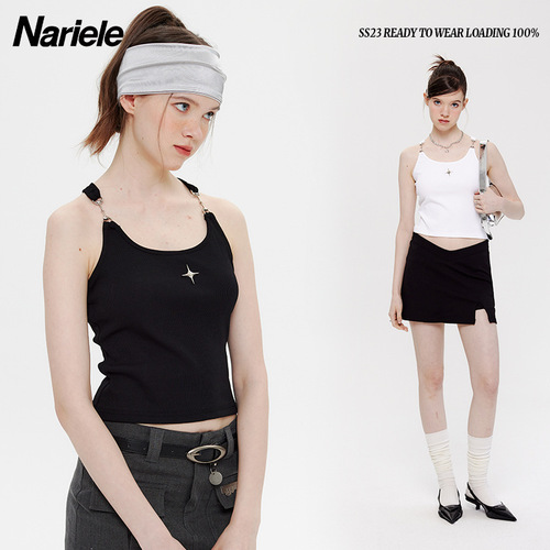 HeyHenry  spring and summer new ins street versatile short tops for women to wear with sweet and cool girls outside vests