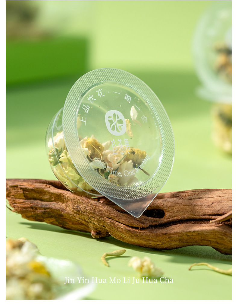 Three Flower Tea San Hua Cha Honeysuckle Jasmine Chrysanthemum Blend 10g Mini Jar Hot Brew Herbal Tea specifications