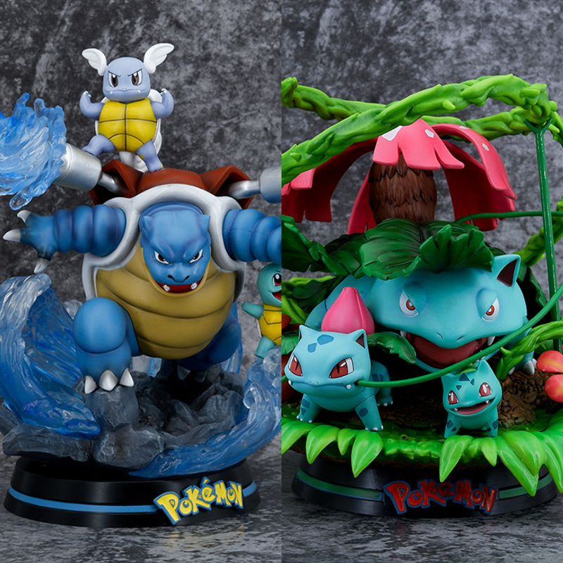Little御三家 Water-Type Bulbasaur and Squirtle Glowing Scene Model Figurine Boxed Set Little御三家 Water-Type Bulbasaur and Squirtle Glowing Scene Model Figurine Boxed Set