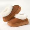 Winter slippers indoor, fleece demi-season footwear platform for pregnant