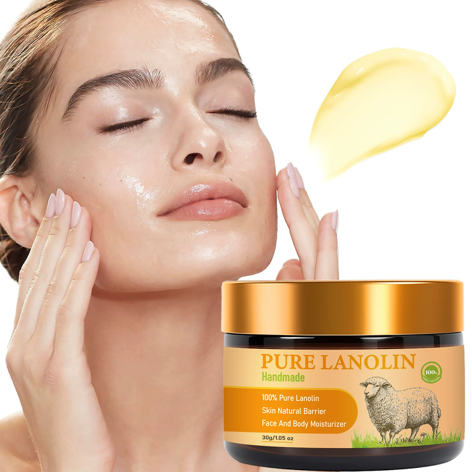 Крем для лица YURHERSU с овечьим жиром глубоко питает, увлажняет, подтягивает и освежает кожу.