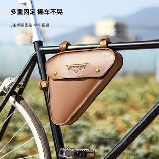 B- SOUL Retro Bicycle Bag Triangle Bag Beam Bag Mountain Bike Saddle Bag Top Tube Bag Kit Riding Equipment