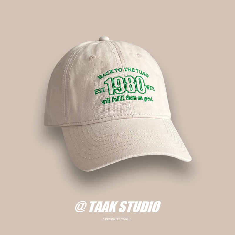 American-Style Ins Letter Baseball Cap for Women, Summer Retro Hong Kong Style Street Fashion, Face-Slimming Versatile Sunshade Cap for Trendy Men