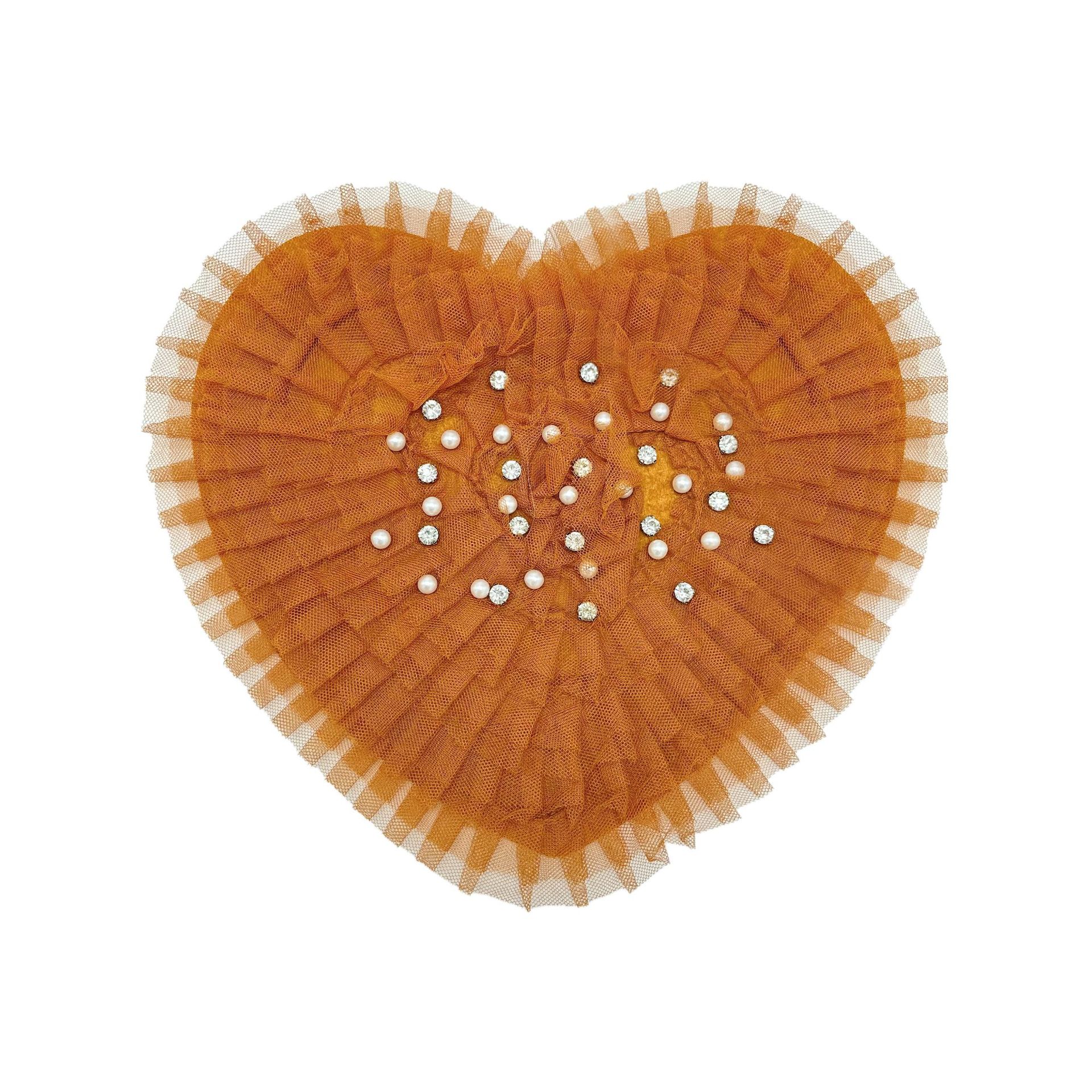 Europa y los Estados Unidos sexy cinturón delgado decoración pectoral clavos cuentas amor malla estereoscópico tela plegado calcomanías accesorios de ropa de mujer image 8