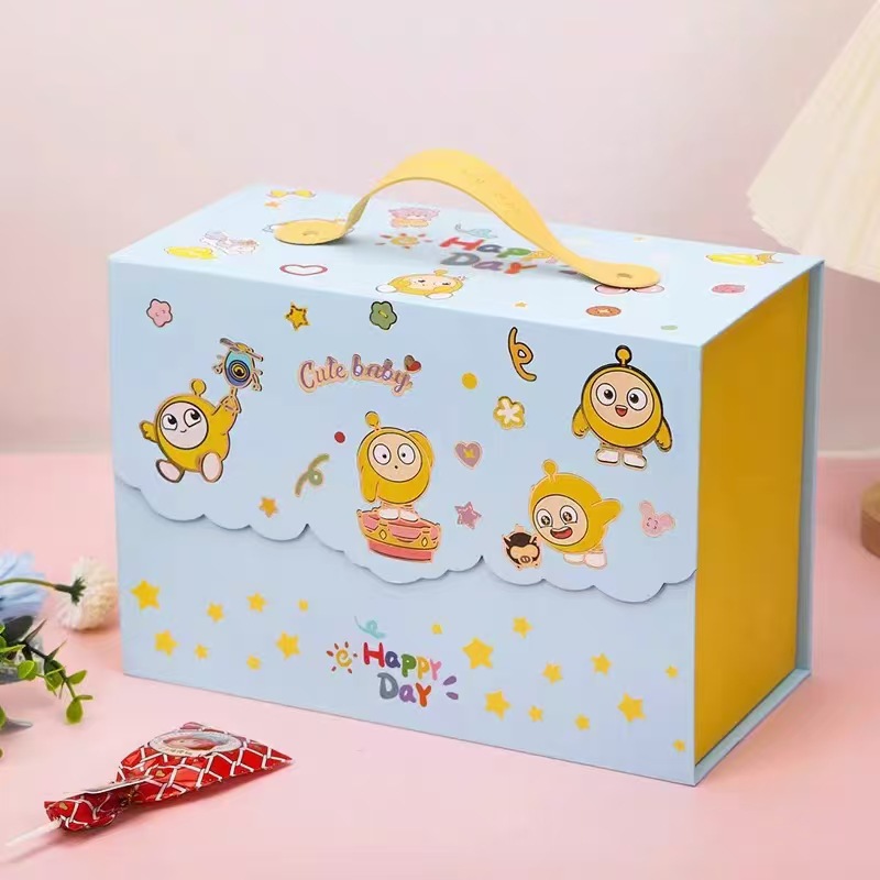 Caja de regalo de negocios de alta calidad bebés nacieron en luna llena compañero de vino regalo de mano caja de regalo de aniversario de niños caja de cumpleaños de dibujos animados image 6