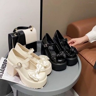 Ma Lizhen Women's Shoes Women's Spring and Autumn 2023 New Fashion Thick Bottom Chunky Heel Skirt Joker Small Leather Shoes