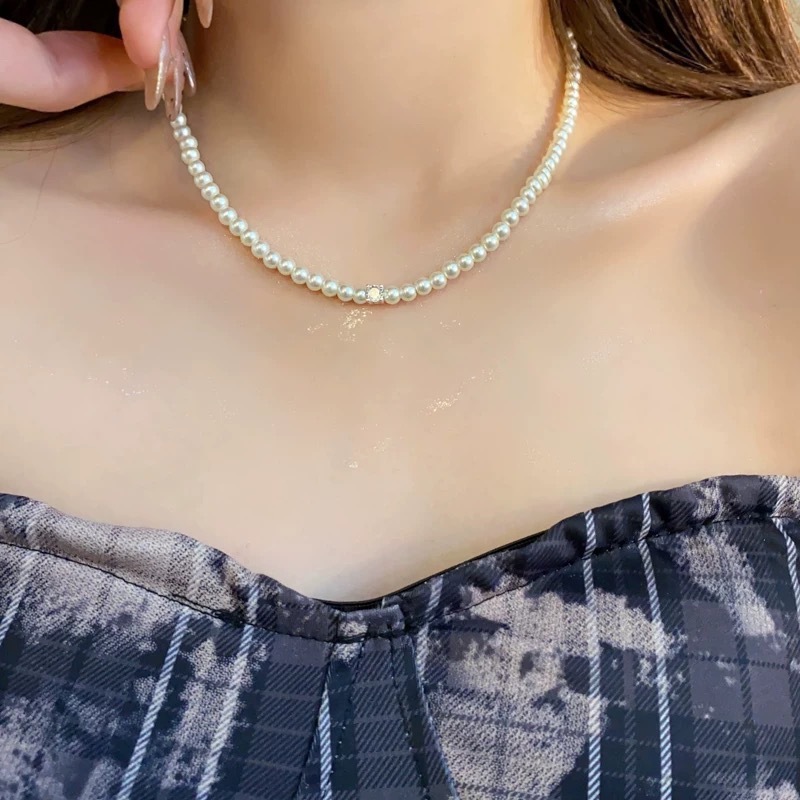 辣妹蝴蝶项链女爆款百搭感不掉色小众设计爱心珍珠锁骨链饰品批发|undefined