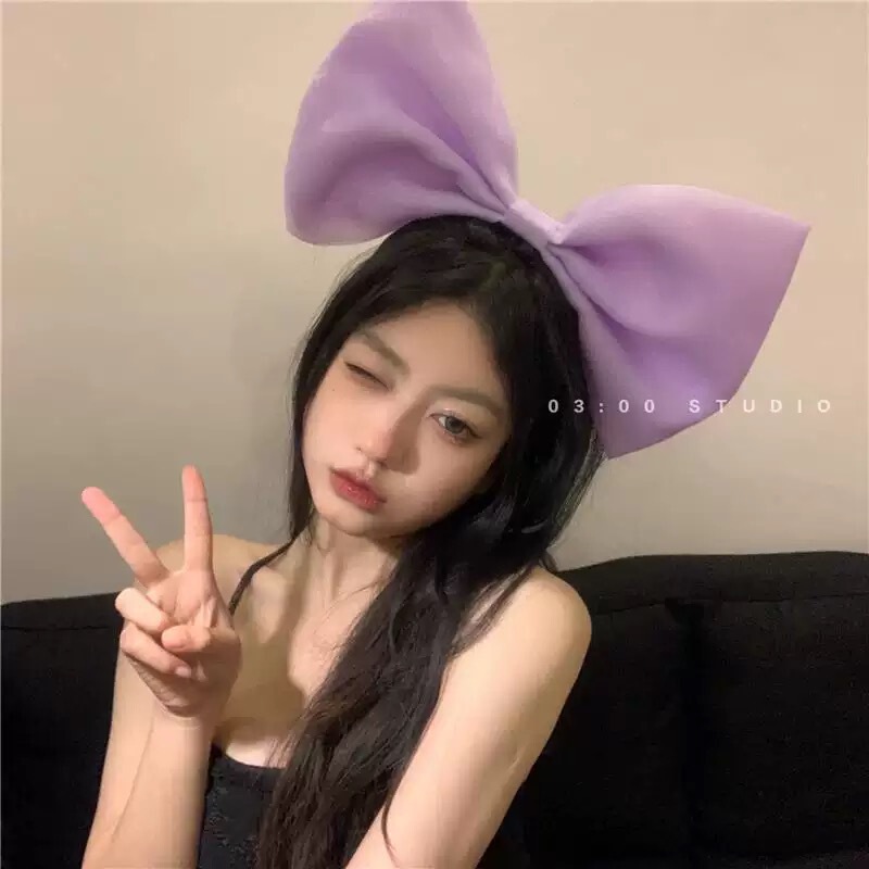 女性用特大立体リボンカチューシャ、ネットセレブと同じスタイル、誇張された甘い美白カチューシャ、ガーリーハートヘアピン|undefined