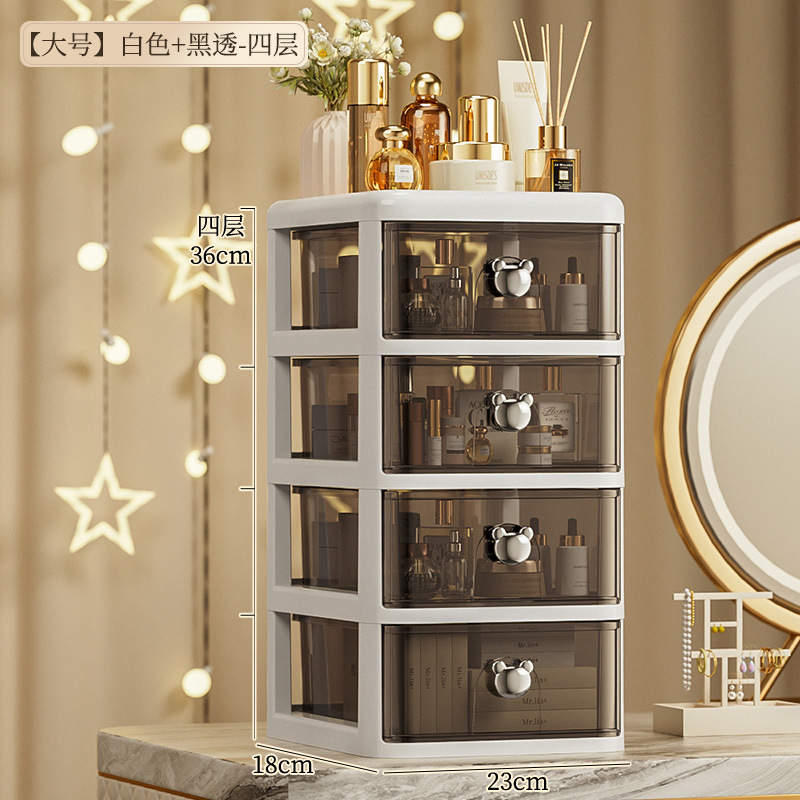 Caja de almacenamiento de escritorio transparente cajón caja de almacenamiento de cosméticos papelería apilable artículos diversos organizador de almacenamiento rack