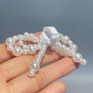 Korean Pearl Shoe Buckle Handmade Woven Pearl Bow Accessories DIY Shoe Flower Material Wholesale