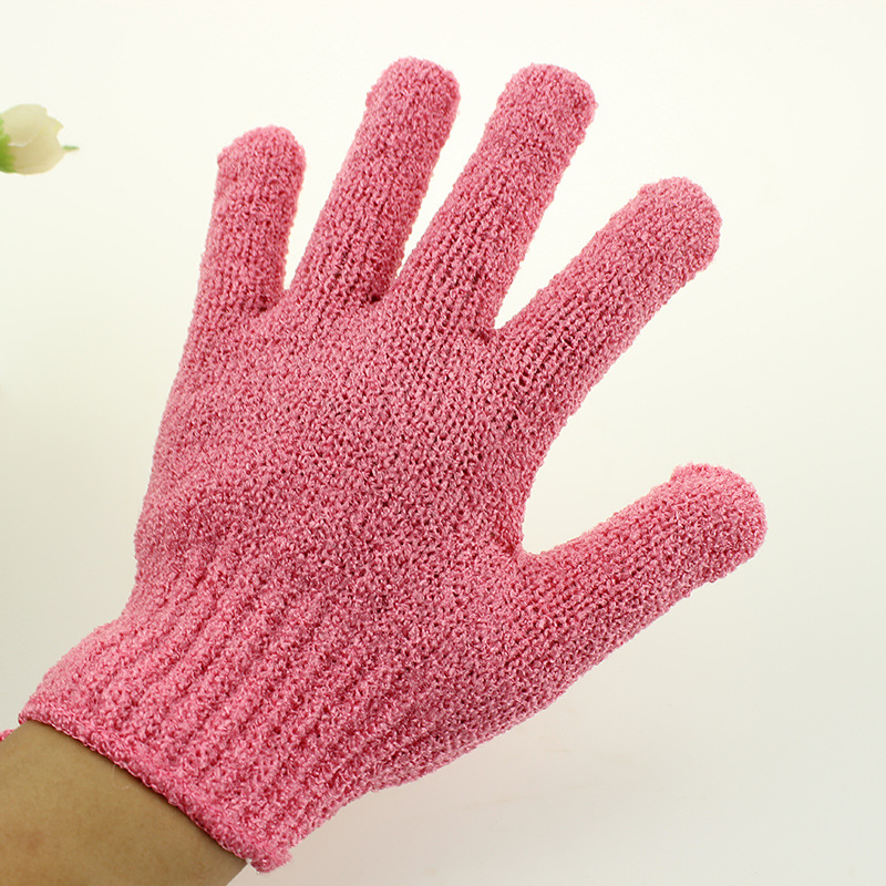 Perezoso cinco dedos guantes de baño espalda frotar Toalla de baño gris exfoliante Exfoliante Piel muerta de doble cara disponible 2 pack