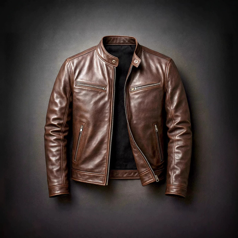 Cross-border motorcycle PU leather jacket for men, stand-up collar leather coat, slim-fit punk aviator jacket, European and American foreign trade men's clothing wholesale Cross-border motorcycle PU leather jacket for men, stand-up collar leather coat, slim-fit punk aviator jacket, European and American foreign trade men's clothing wholesale
