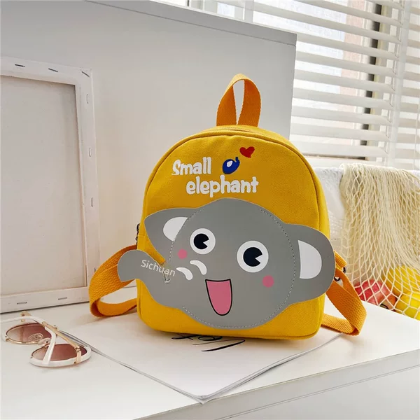 Children's Bag 1-3-5 Years Old Boy's Canvas Backpack Cartoon Cute Girl's Backpack Baby Kindergarten Schoolbag
