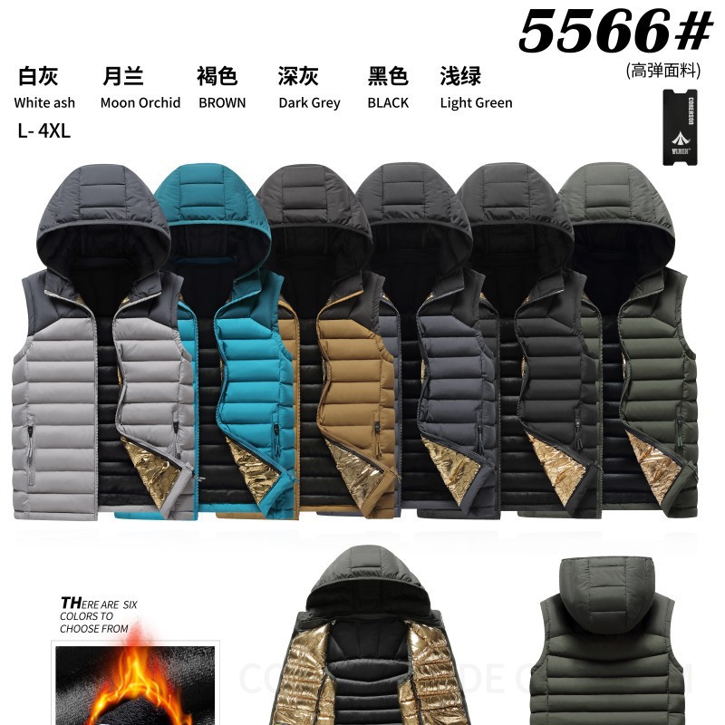 Chaleco acolchado para hombre, chaqueta cálida con forro polar para otoño e invierno, chaleco de algodón sin mangas, venta al por mayor para comercio exterior transfronterizo