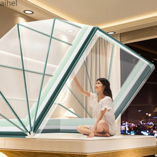 * Folding Mosquito Net for Home Bedroom, Installation-Free New Style Yurt, Single Student Dormitory, Anti-Fall Full-Cover Mosquito Net