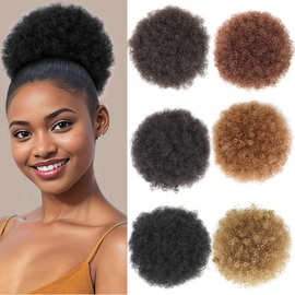 欧美非洲黑人爆炸头假发大发包蓬松卷Afro Puff Kinky Curly 假发
