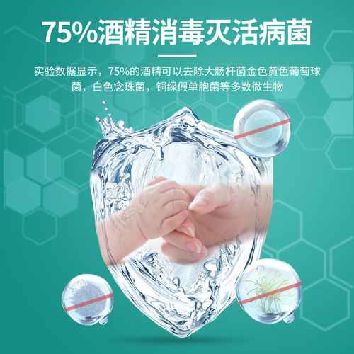 Single-use 75% alcohol wipes, 80-count portable pack, large size, student wipes, manufacturer distribution