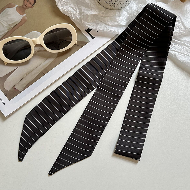 Cinta clásica de lunares, estilo retro, lunares franceses, cintas estrechas y multiusos, pañuelo de seda largo, pañuelo en la cabeza, cinturón para el cabello, cabello atado