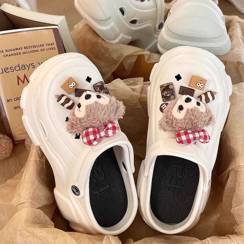 Internet Celebrous Cave Shoes Women's Summer Outwear Explosions Sandals Thick Sole Baotou Beach Two-Wearing EVA Garden Shoes Women