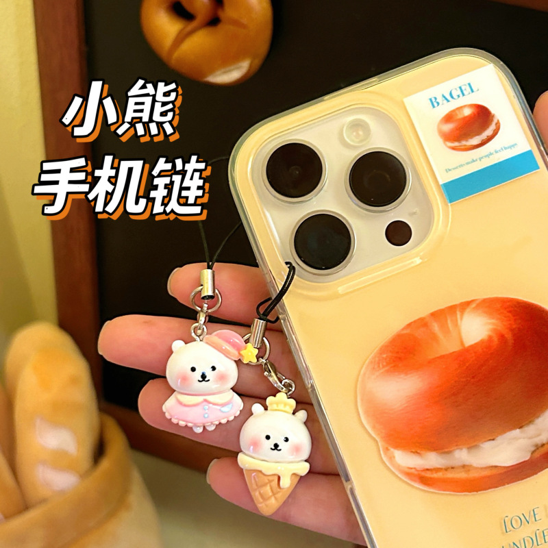 かわいい漫画のクマの携帯電話ロープペンダント女の子のバックパック装飾ペンダントアクセサリー学生キーホルダーペンダント卸売|undefined