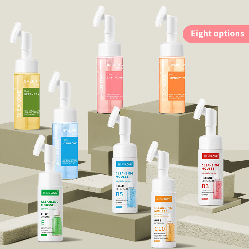 Amino Acid SERSANLOVE Cleansing foam Facial Cleanser Moisturizing, Rejuvenating, Makeup Removing Mousse Bubble_voghion.com