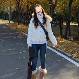 韩系超好看羽绒棉服女短款2026新款冬季小个子棉衣显瘦棉袄外套
