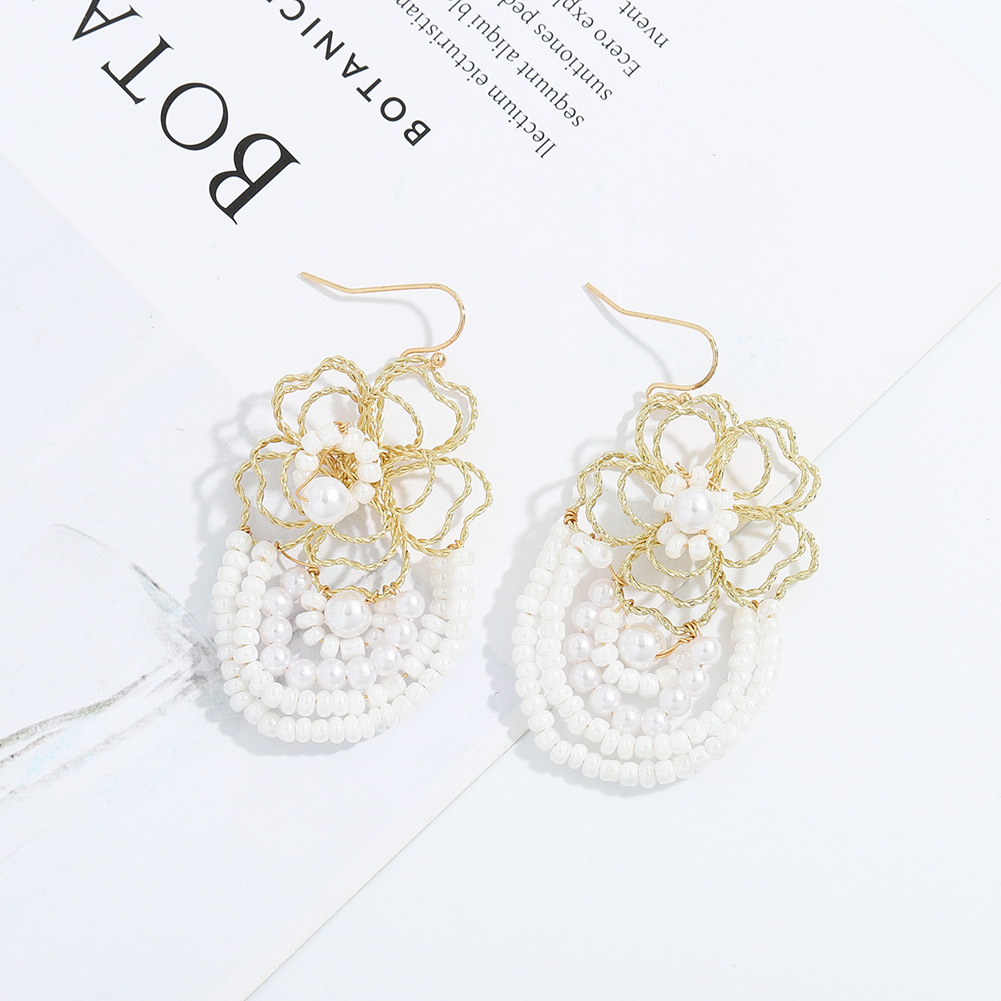 Bohemian Fashion Hand-woven Flower Earrings display picture 38