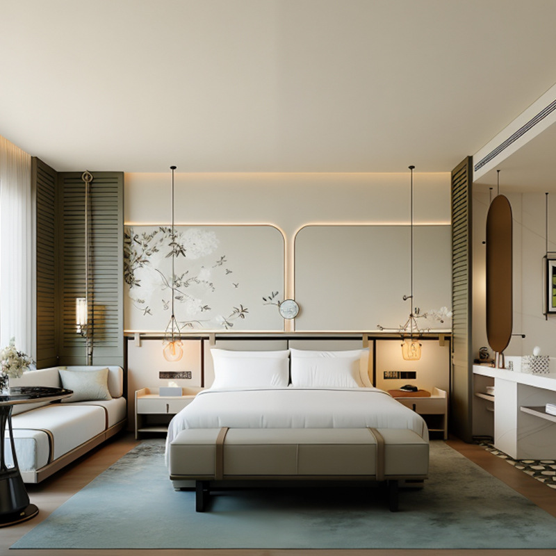 All-Season 5.0 Hotel Furniture Guest Room Bed Box Guest Room Bed Guest Room Large Bed Standard Room Bed B&B Bed Double Bed