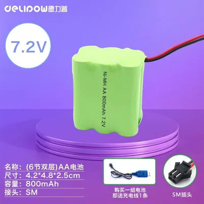 Hibrid akkumulyator batareyaları, battery pack 4.8V/6V/7.2V/8.4V/9.6V remote - 72-v800mah-6-section-double-layer-sm-plug
