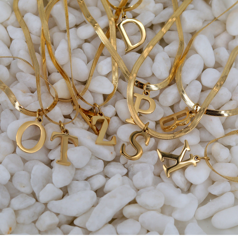 Fashion Letter Titanium Steel Plating Pendant Necklace 1 Piece
