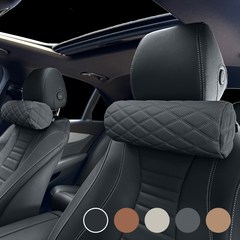 韓国製車用ヘッドレスト、四季通用、円筒形、ダブルライン、クラシックモデル、頸椎保護、シート用メモリーフォーム