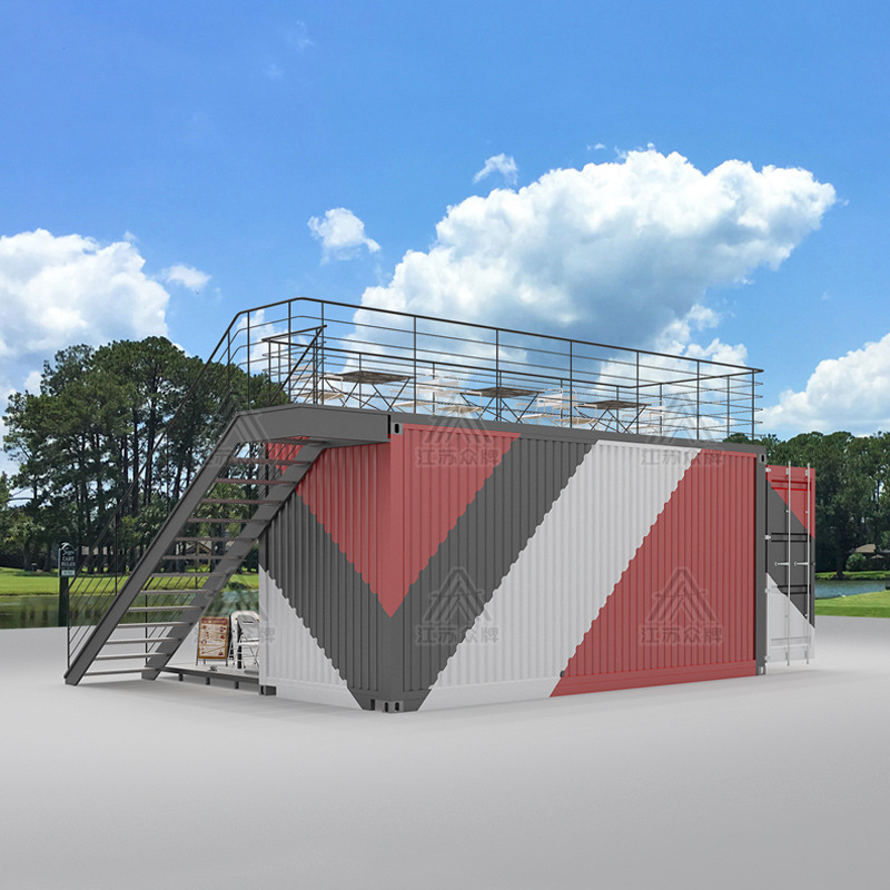 Contenedor tienda móvil doble calle comercial café con leche tienda de té área escénica contenedor móvil quiosco