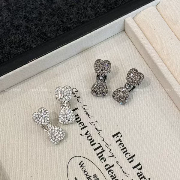 Exquisite Full-Diamond Bow Hair Clip for Women, Forehead Side Bangs Clip, Small Hair Clip for Loose Hair, Sweet and Versatile Hair Accessory
