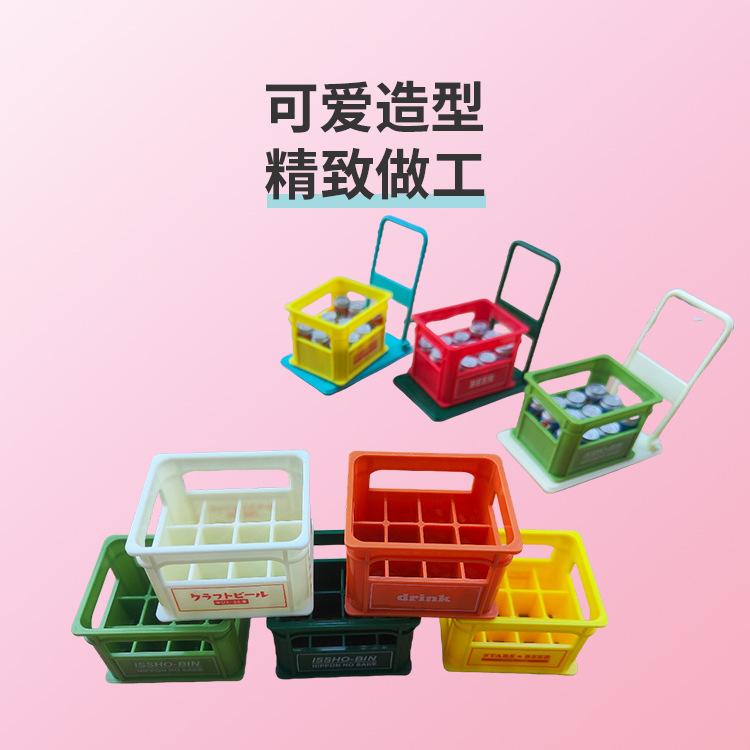 新款娃娃屋微缩易拉罐平板车饮料托盘手工食玩过家家玩具仿真摆件